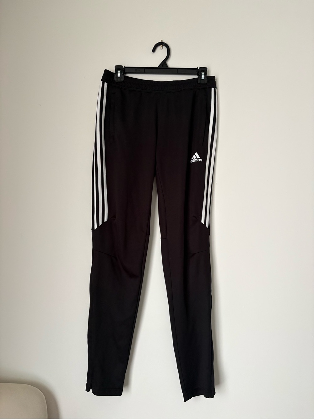 adidas Black Joggers with White Three-Stripes